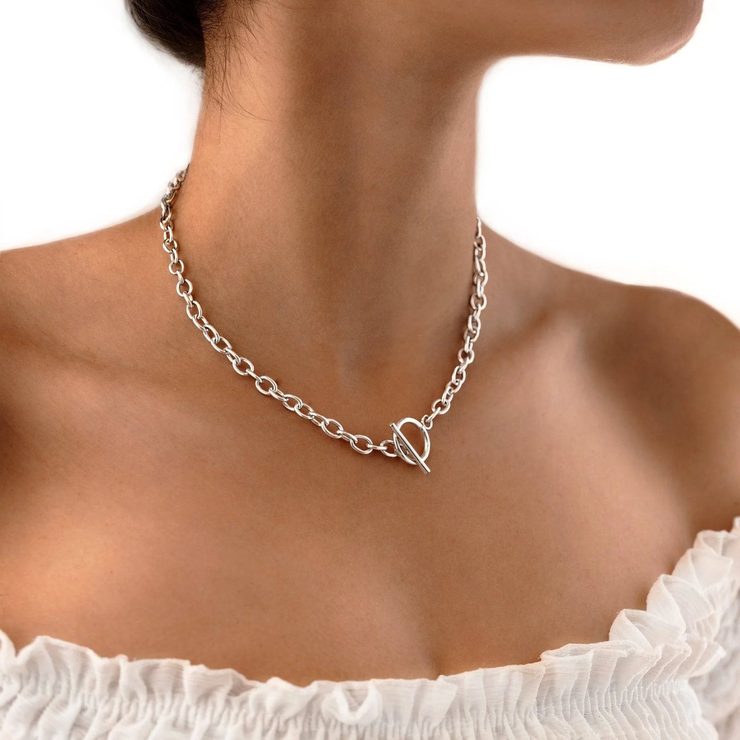 Collar Crossed en acero inoxidable